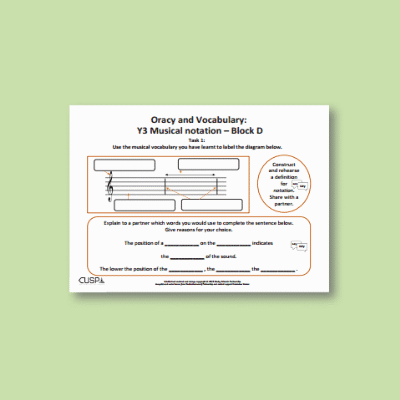 Y3 Music D (Musical Notation) Oracy Tasks OT
