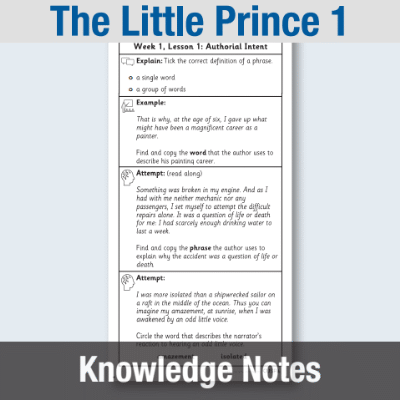 Image of Year 3 Reading (The Little Prince 1) Knowledge Notes KN CUSP Resource