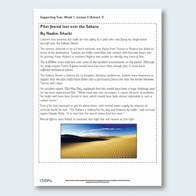 Y3 Reading (The Little Prince 1) Supporting Text ST