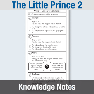 Image of Year 3 Reading (The Little Prince 2) Knowledge Notes KN CUSP Resource