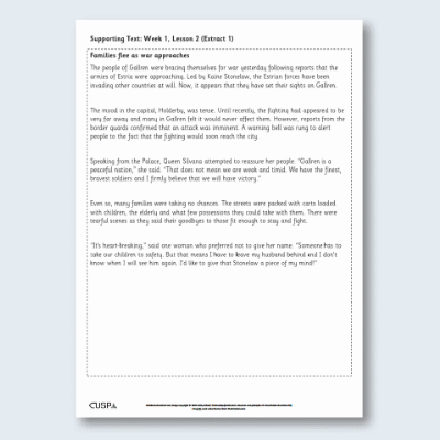 Y3 Reading (Wildsmith - Into the Dark Forest 1) Supporting Text ST