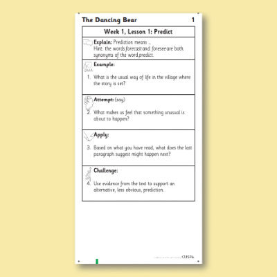 Y3 Reading (The Dancing Bear 1) Knowledge Notes KN