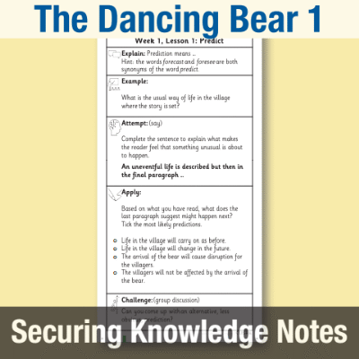 Image of Year 3 Reading (The Dancing Bear 1) Knowledge Notes SKN CUSP Resource