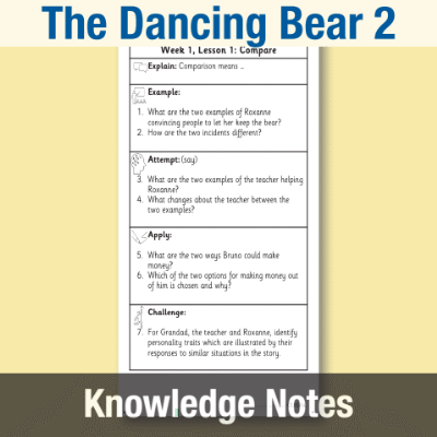 Image of Year 3 Reading (The Dancing Bear 2) Knowledge Notes KN CUSP Resource