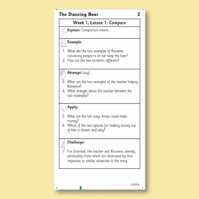 Y3 Reading (The Dancing Bear 2) Knowledge Notes KN