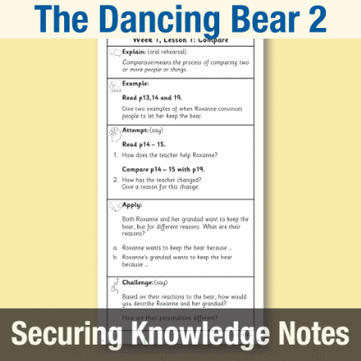 Image of Year 3 Reading (The Dancing Bear 2) Knowledge Notes SKN CUSP Resource