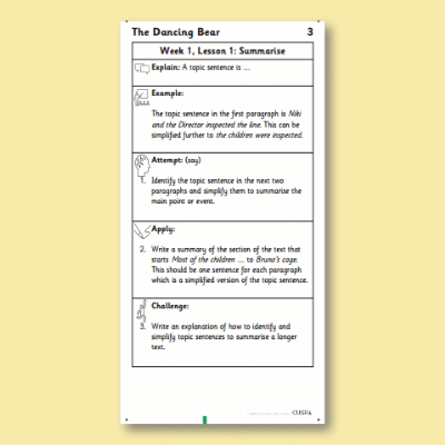 Y3 Reading (The Dancing Bear 3) Knowledge Notes KN