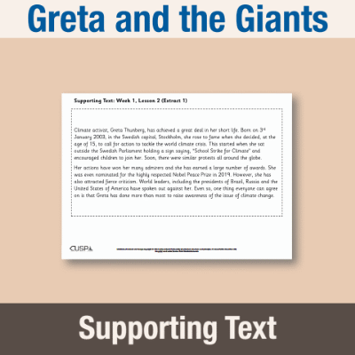 Image of Year 3 Reading (Greta and the Giants) Supporting Text ST CUSP Resource