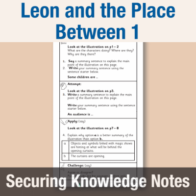 Image of Year 3 Reading (Leon and the Place Between 1) Knowledge Notes SKN CUSP Resource