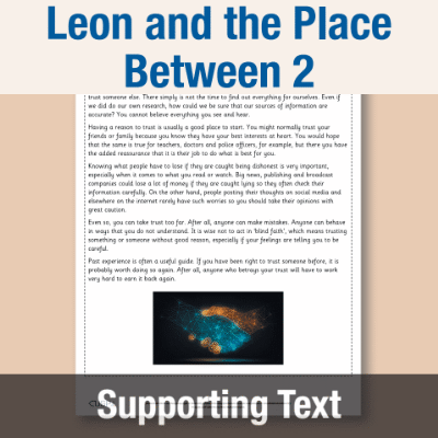 Image of Year 3 Reading (Leon and the Place Between 2) Supporting Text ST CUSP Resource