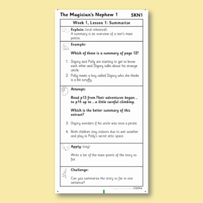 Y3 Reading (The Magician’s Nephew 1) Knowledge Notes SKN