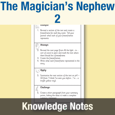 Image of Year 3 Reading (The Magician’s Nephew 2) Knowledge Notes KN CUSP Resource