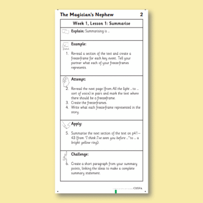 Y3 Reading (The Magician’s Nephew 2) Knowledge Notes KN