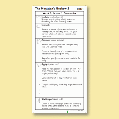 Y3 Reading (The Magician’s Nephew 2) Knowledge Notes SKN