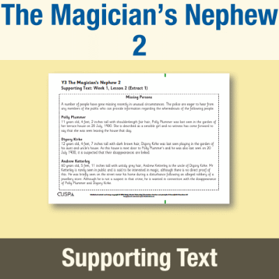 Image of Year 3 Reading (The Magician’s Nephew 2) Supporting Text ST CUSP Resource