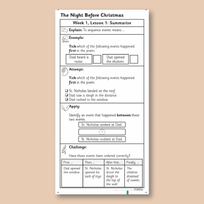 Y3 Reading ('Twas the Night Before Christmas) Knowledge Notes KN