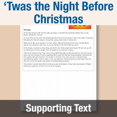 Image of Year 3 Reading ('Twas the Night Before Christmas) Supporting Text ST CUSP Resource