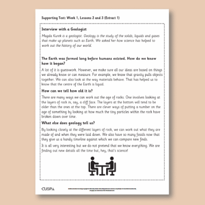 Y3 Reading (Pebble in my Pocket 1) Supporting Texts ST