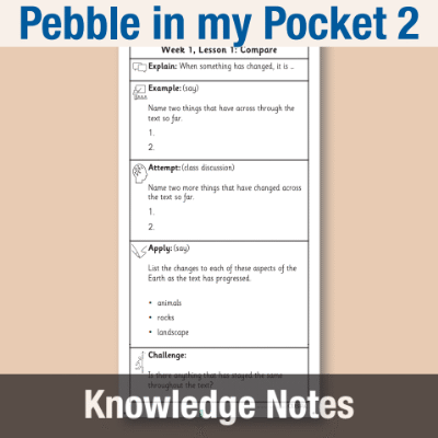 Image of Year 3 Reading (Pebble in my Pocket 2) Knowledge Notes KN CUSP Resource