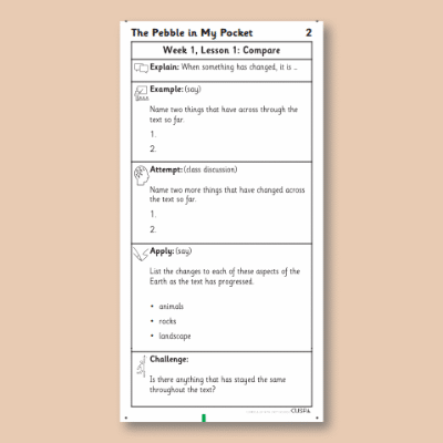 Y3 Reading (Pebble in my Pocket 2) Knowledge Notes KN
