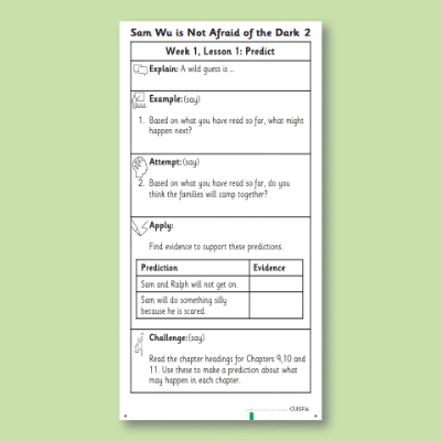 Y3 Reading (Sam Wu is Not Afraid of the Dark 2) Knowledge Notes KN