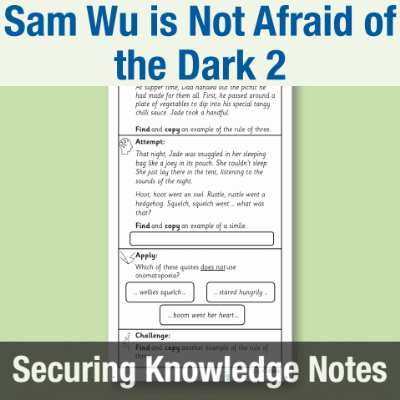 Image of Year 3 Reading (Sam Wu is Not Afraid of the Dark 2) Knowledge Notes SKN CUSP Resource