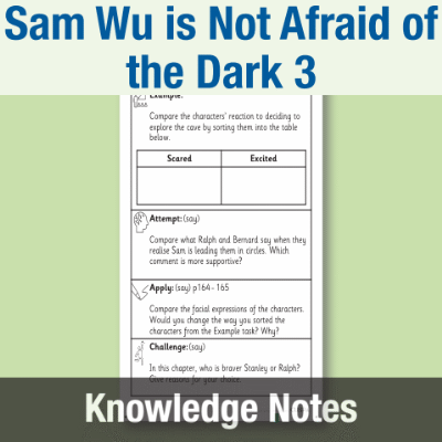 Image of Year 3 Reading (Sam Wu is Not Afraid of the Dark 3) Knowledge Notes KN CUSP Resource