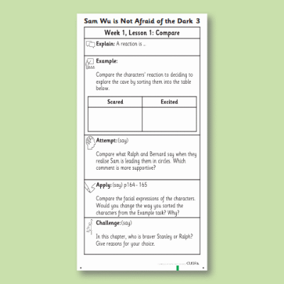 Y3 Reading (Sam Wu is Not Afraid of the Dark 3) Knowledge Notes KN