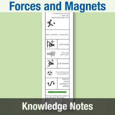 Image of Year 3 Science (Forces and Magnets) Knowledge Notes KN CUSP Resource