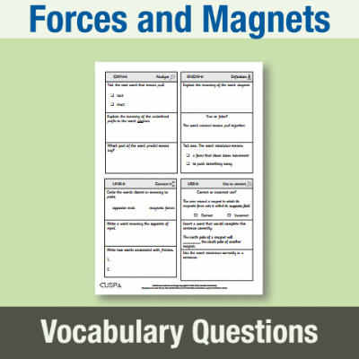 Image of Year 3 Science (Forces and Magnets) Vocabulary Questions VQ CUSP Resource