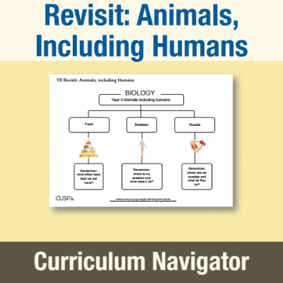 Image of Year 3 Science (Revisit: Animals, Including Humans) Curriculum Navigator CN CUSP Resource