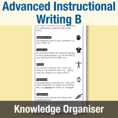 Image of Year 3 Writing B (Advanced Instructional Writing) Knowledge Organiser KO CUSP Resource