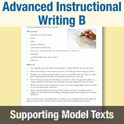 Image of Year 3 Writing B (Advanced Instructional Writing) Supporting Model Text SMT CUSP Resource