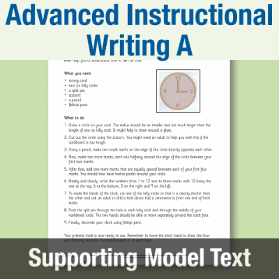 Image of Year 3 Writing A (Advanced Instructional Writing) Supporting Model Text SMT CUSP Resource
