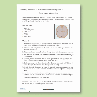 Y3 Writing A (Advanced Instructional Writing) Supporting Model Text SMT