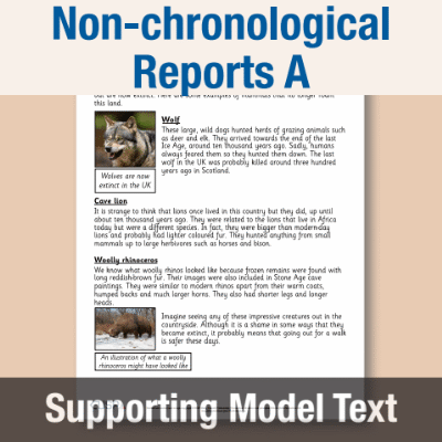 Image of Year 3 Writing A (Non-chronological Reports) Supporting Model Text SMT CUSP Resource