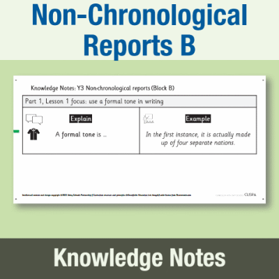Image of Year 3 Writing B (Non-Chronological Reports) Knowledge Notes KN CUSP Resource