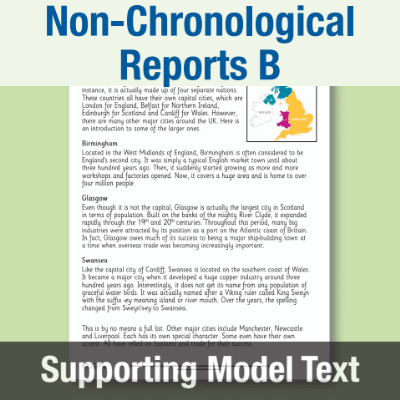 Image of Year 3 Writing B (Non-Chronological Reports) Supporting Model Text SMT CUSP Resource