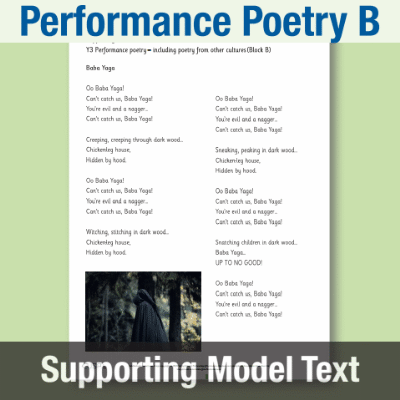 Image of Year 3 Writing B (Performance Poetry) Supporting Model Text SMT CUSP Resource