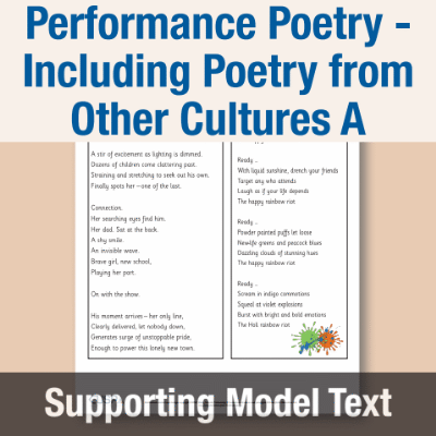 Image of Year 3 Writing A (Performance Poetry - Including Poetry from Other Cultures) Supporting Model Text SMT CUSP Resource