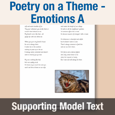 Image of Year 3 Writing A (Poetry on a Theme - Emotions) Supporting Model Text SMT CUSP Resource