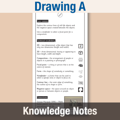 Image of Year 4 Art and Design A (Drawing) Knowledge Notes KN CUSP Resource