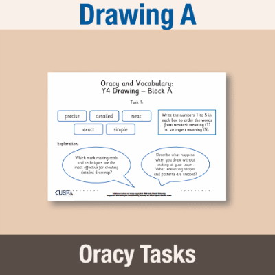 Image of Year 4 Art and Design A (Drawing) Oracy Tasks OT CUSP Resource