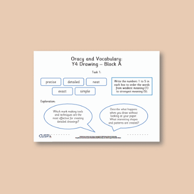 Y4 Art and Design A (Drawing) Oracy Tasks OT
