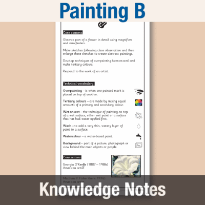 Image of Year 4 Art and Design B (Painting) Knowledge Notes KN CUSP Resource