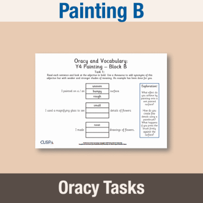 Image of Year 4 Art and Design B (Painting) Oracy Tasks OT CUSP Resource