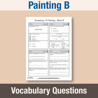 Image of Year 4 Art and Design B (Painting) Vocabulary Questions VQ CUSP Resource