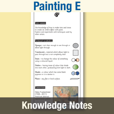 Image of Year 4 Art and Design E (Painting) Knowledge Notes KN CUSP Resource