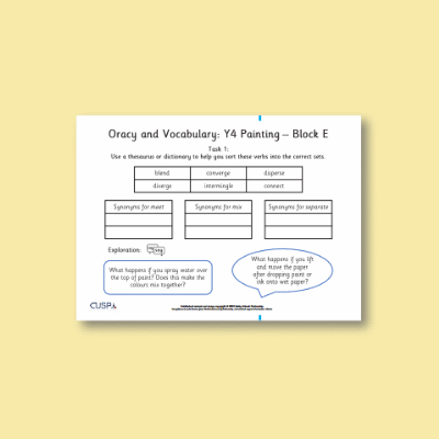Y4 Art and Design E (Painting) Oracy Tasks OT