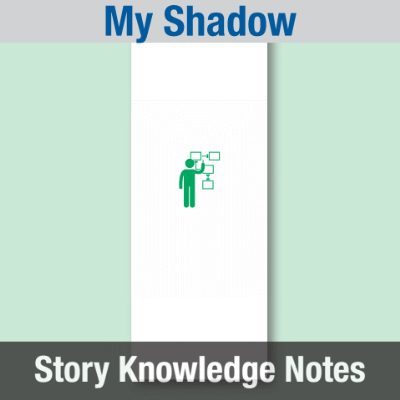 Image of Year 04 Communication (My Shadow) Story Knowledge Notes CUSP ResourceAccess Spring 277x102mm Printed in Black;    2 Leaf Set in pads of 16